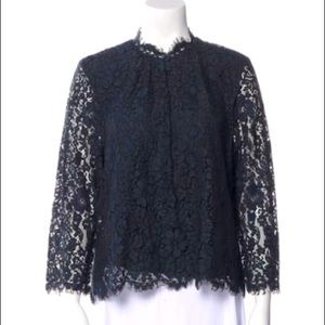Joie Elline Lace Mock Neck Blouse